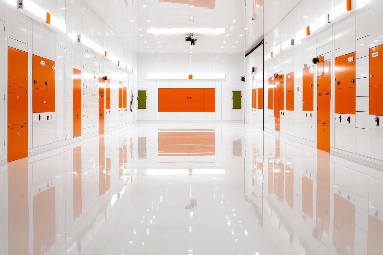 Minimalist, clean, and spacious garage interior in a white and orange color scheme. The space is uncluttered, with smooth white walls, bright lighting, and modern green accents. The floor is spotless and polished, and the overall atmosphere is sleek and functional, with a focus on simplicity and openness. No vehicles or tools are present, creating a pure, empty space with a sharp and tidy look --chaos 10 --ar 2:3 --style raw --personalize igxlto2 --v 6.1 Job ID: 4fd5063a-e5ac-442a-9a81-08f0f954219a